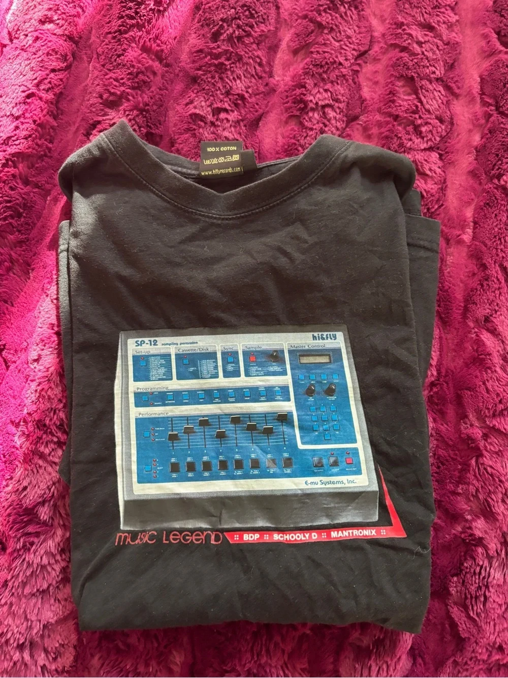 2000s Hi & Fly Music Legend SP-12 Tee Hip Hop E-mu BDP Schoolly D Mantronix